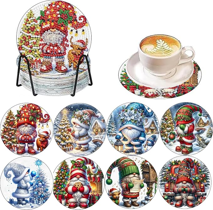 Axquilon Christmas Diamond Art Coasters Kit by Axquilon