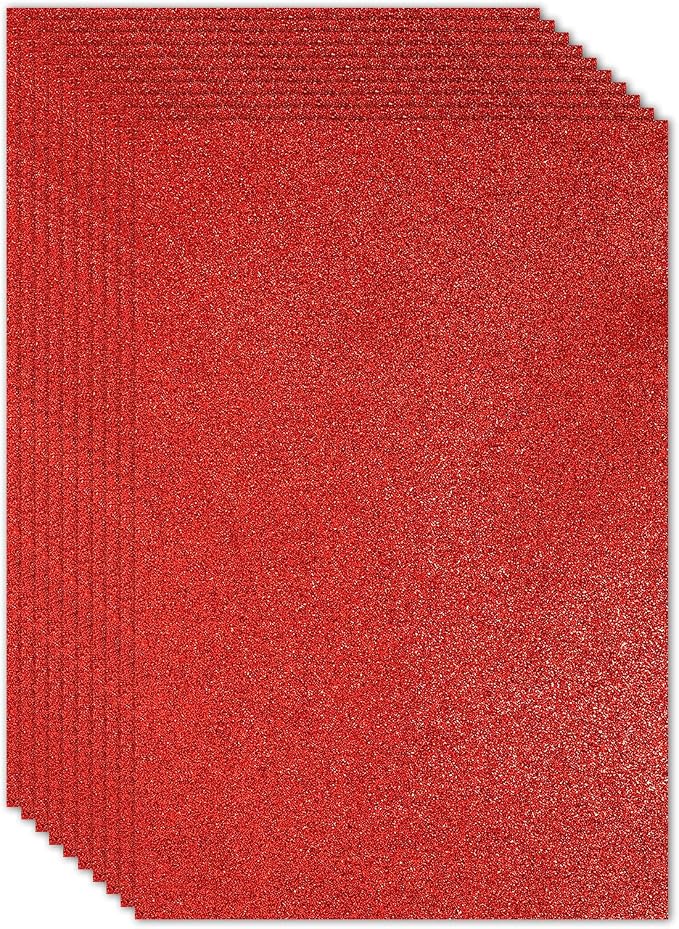 PATIKIL Red Shiny EVA Glitter Foam Sheet 11 x 8 Inch 2mm Thick by PATIKIL