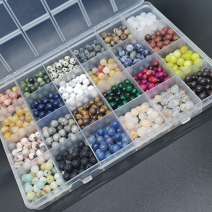 720pcs 6mm Natural Round Stone Beads Gemstone Beading Hole Size 1mm Crystal - Image 6