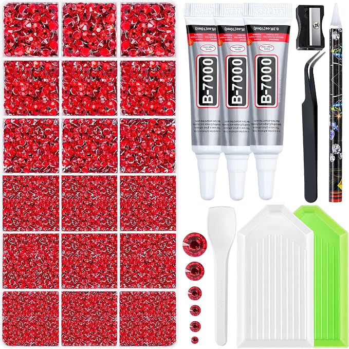 32000 Pcs Resin Jelly Rhinestones Kit, All-in-One Bedazzling Kit by Lotwow