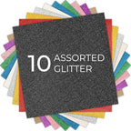 HTVRONT Glitter HTV Heat Transfer Vinyl: 10 Pack 12"x12" Iron on Vinyl | by HTVRONT