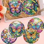 8 Pack Diamond Art Coasters, Butterfly Diamond Painting Coasters Kits | - Image 6