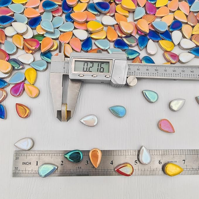 1.1lb Ceramic Mosaic Tiles, Mixed Colour Ceramic Mosaic Pieces - Image 3