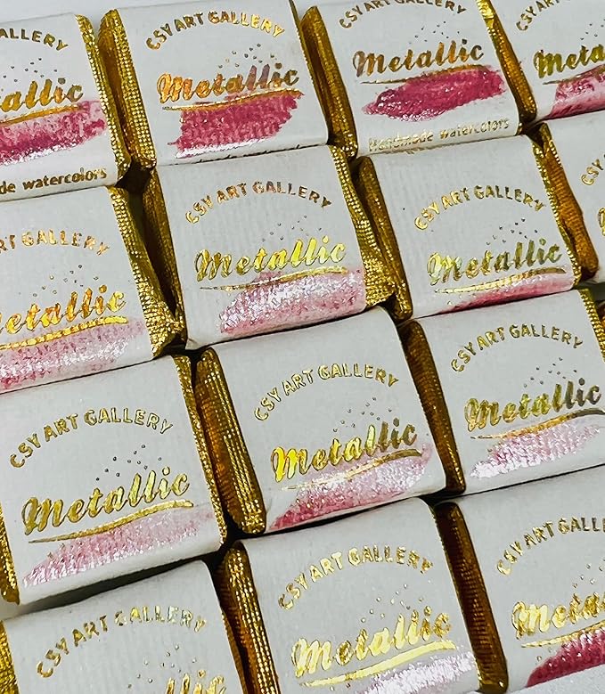 Sparkly Handmade Watercolor Paint Palette Metallic Watercolors Painting Set Gift - Image 5