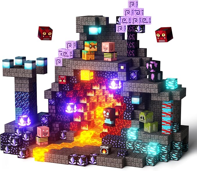 GobiDex Light-Up Magnetic Building Blocks Playset, STEM Sensory Travel Toys by GobiDex