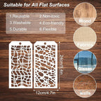 14 Pieces for Crafts Stencils Texture Stencils for Painting Reusable Art Deco - Image 2