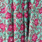 E-Tailor® Indian Ethnic 100% Cotton Voile Running Hand Block Print Natural - Image 3