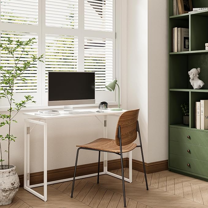 alawooder 31.5" Folding Desk: No Assembly, Wood Top - Image 6