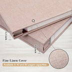 potricher Large Photo Album Self Adhesive 4x6 5x7 8x10 Pictures Linen Cover 80 - Image 5