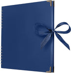 Bstorify Square Scrapbook Photo Albums 80 Pages Blue Thick Paper, Ribbon Closure by Bstorify