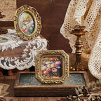 Qunclay Vintage Mini Picture Frames Set of 4, Round Rectangle Ornate Small - Image 5