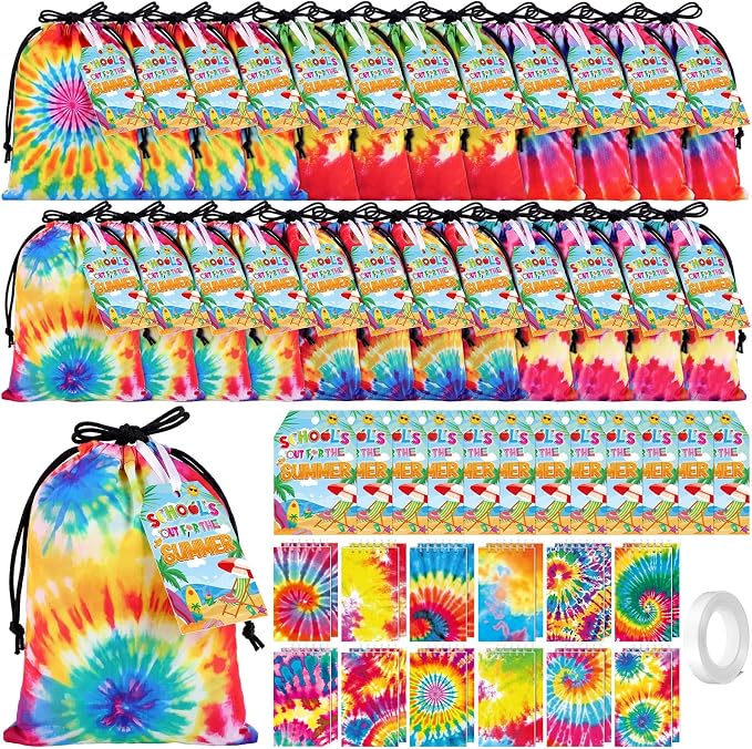 Hsei 73 Pcs Summer Tie Dye Party Favor Bags by Hsei