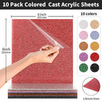 Glitter Acrylic Sheets 8 x 8 inch 1/8" Thick - Image 5