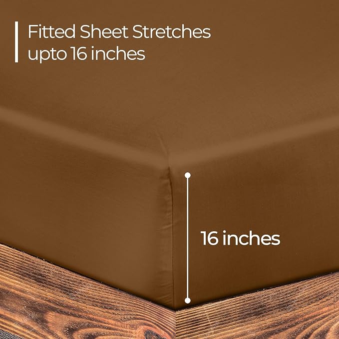 ROYALE LINENS 300 Thread Count 100% Long Staple Combed Cotton Fitted Sheet Full - Image 2