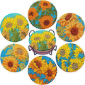 EWJRNSF 6 PCS Sunflower Diamond Painting Coasters Kit by EWJRNSFDiamondPainting