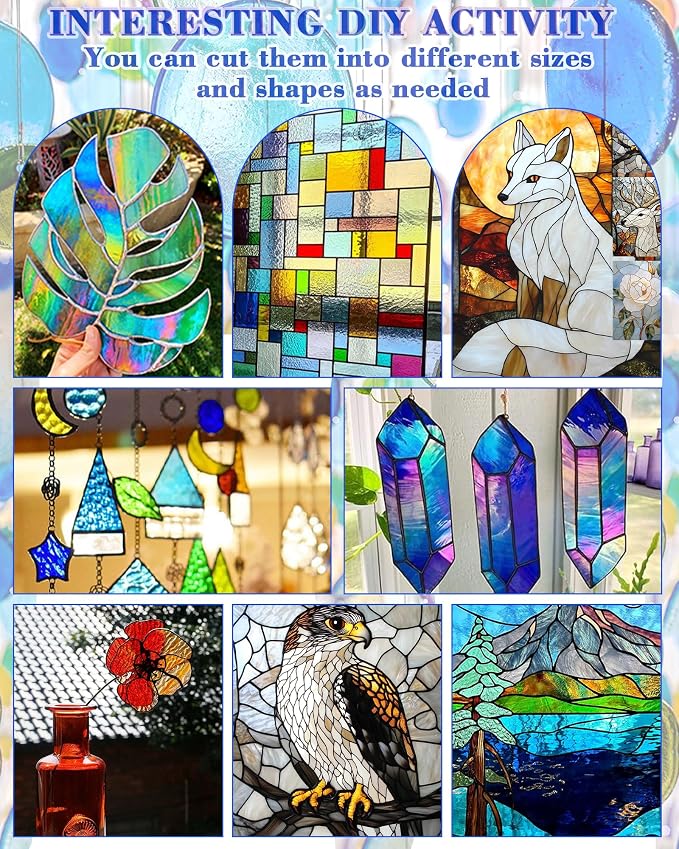 FIVEIZERO 24 Sheets Textured Stained Glass 4x6 Inch – Patterned Cathedral Glass - Image 5