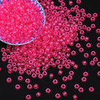 1000Pcs Pony Beads Bracelet 9mm Hot Pink Glitter Plastic Barrel Pony Beads - Image 3