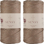 2 Pack of Sensy Premium 2mm 251 Yards Sparkle Polyester Rope 90% Polypropylene by SSENSY