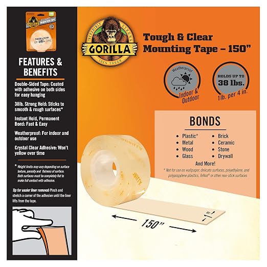 Gorilla Tough & Clear Double Sided Mounting Tape - Image 4