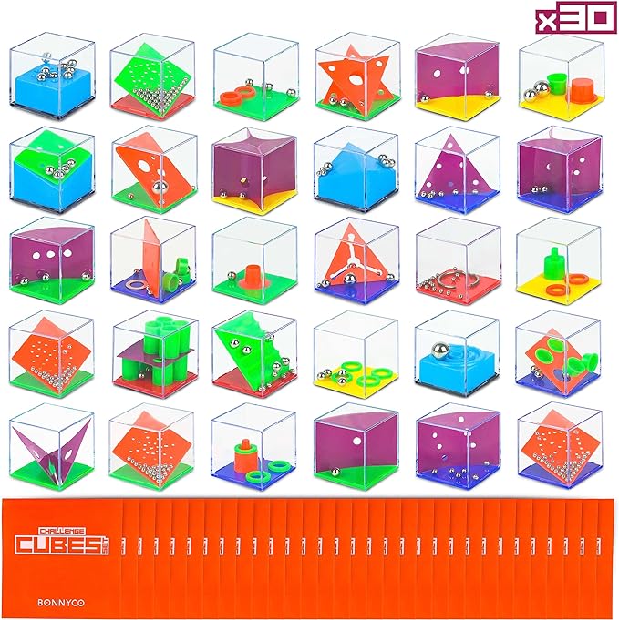 BONNYCO Brain Teaser Puzzles Cubes Kids Party Favors Pack 30. Pinata Goodie by BONNYCO