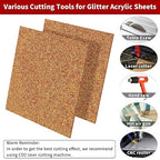 2 PCS 10 x 10 inch Glitter Colored Plexiglass Acrylic Sheets - Image 3