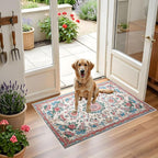 Vintage Floral Faux Cashmere Non-Slip Rug 15.7x23.6 Inches, Soft Washable - Image 4