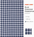Hobby Lobby Blue Gingham Homespun Cotton Fabric, 1 Yard | Precut Fabric - Image 2