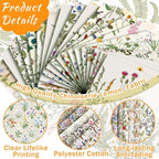 HunnmingRe 20 Pcs 10''x10'' Wildflower Quilting Fabric Square Wildfloral - Image 3