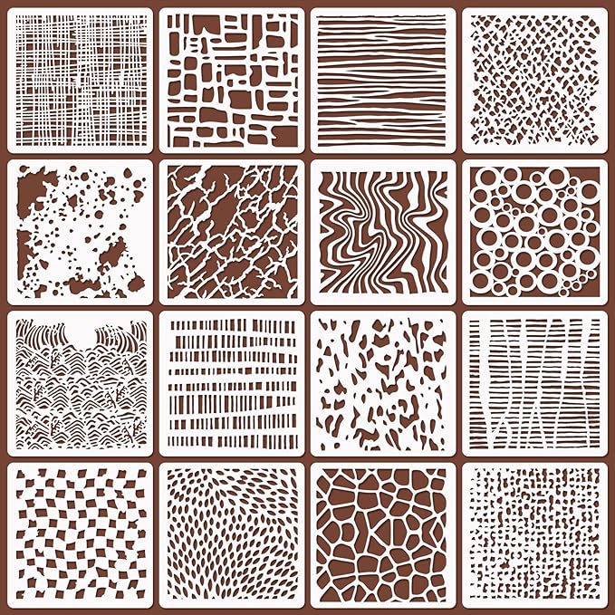 16 Pcs Layering Stencils for Painting, Mix Media Spray Paint Templates by CODOHI