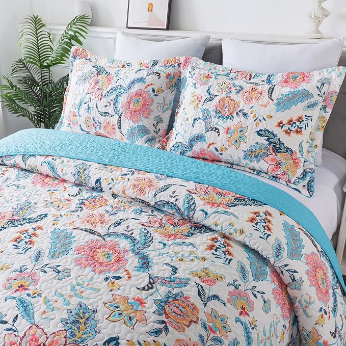BEDIFANY Garden Cotton Filling Queen Size Quilt Set - Image 3