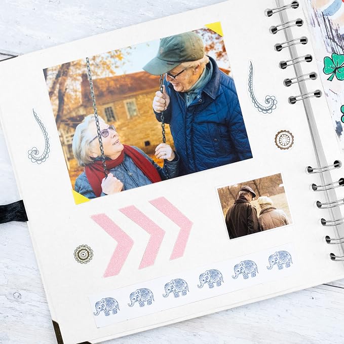 Bstorify Square Scrapbook Photo Albums 60 Pages White Thick Paper, Metal Corners - Image 7