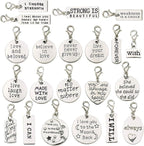 WOCRAFT 20pcs Craft Supplies Handmade Assorted Antique Silver Inspiration Words - Image 3