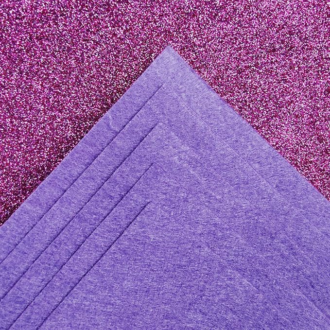 Jtnohx Glitter Felt Fabric, 8 x12 inches Felt Square Glitter - Image 6