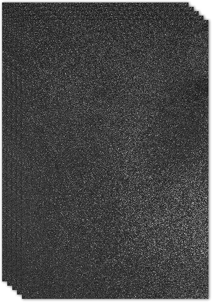 PATIKIL Black Shiny EVA Glitter Foam Sheet 11.8 x 7.9 Inch 2mm Thick Sparkle by PATIKIL