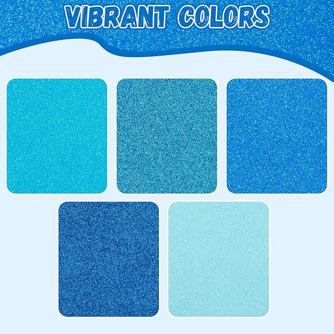 10 Pack Glitter Foam Sheets Craft 8 x 12 inch | 5 Colors Sparkles Foam Paper - Image 3