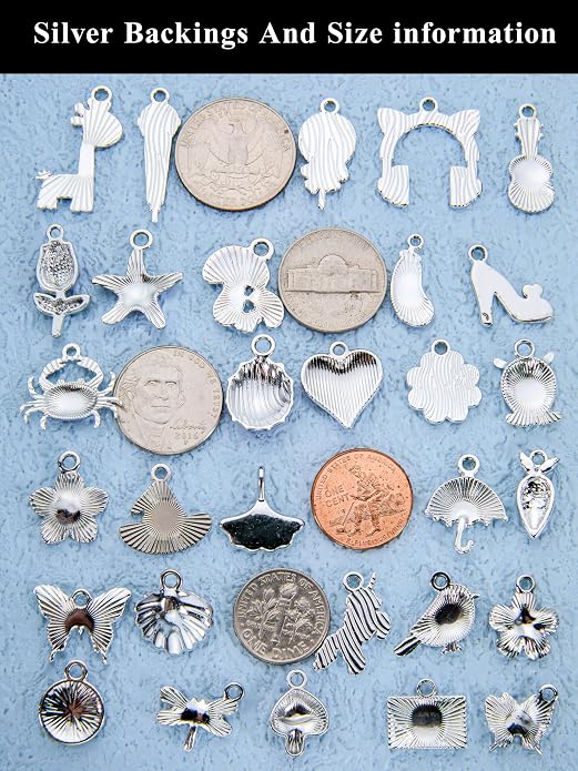 Silver-Tone Enamel Charms Set for DIY Jewelry Making - Image 3