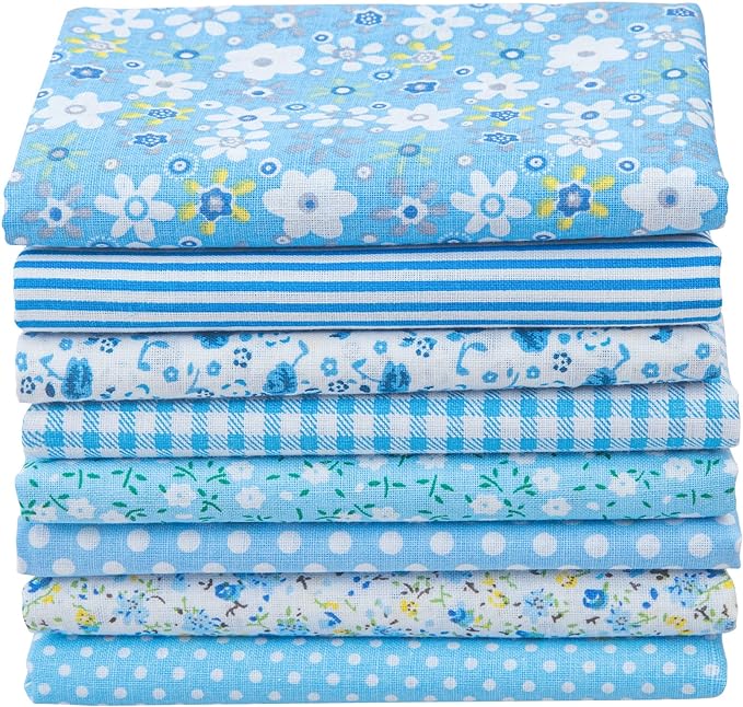 Aubliss 8pcs Fat Quarter Fabric Bundles Quilting Cotton Craft Fabric Pre-Cut by Aubliss