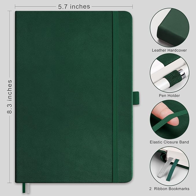 RETTACY Blank Journal Notebook, 192 Pages, A5 Medium Size | Leather Hardcover - Image 2