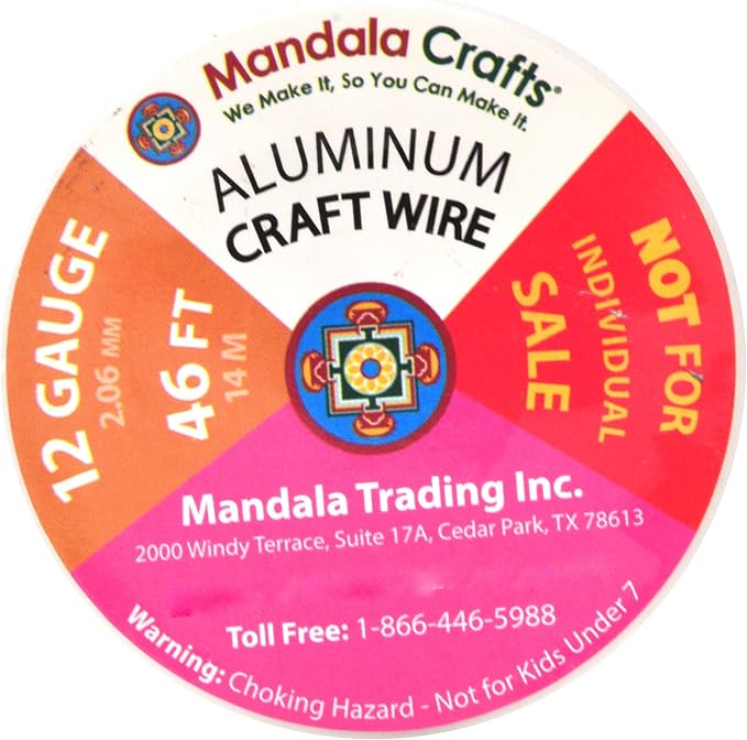 Mandala Crafts 12 Gauge Silver Tone Black Anodized Aluminum Craft Wire | 276 FT - Image 5