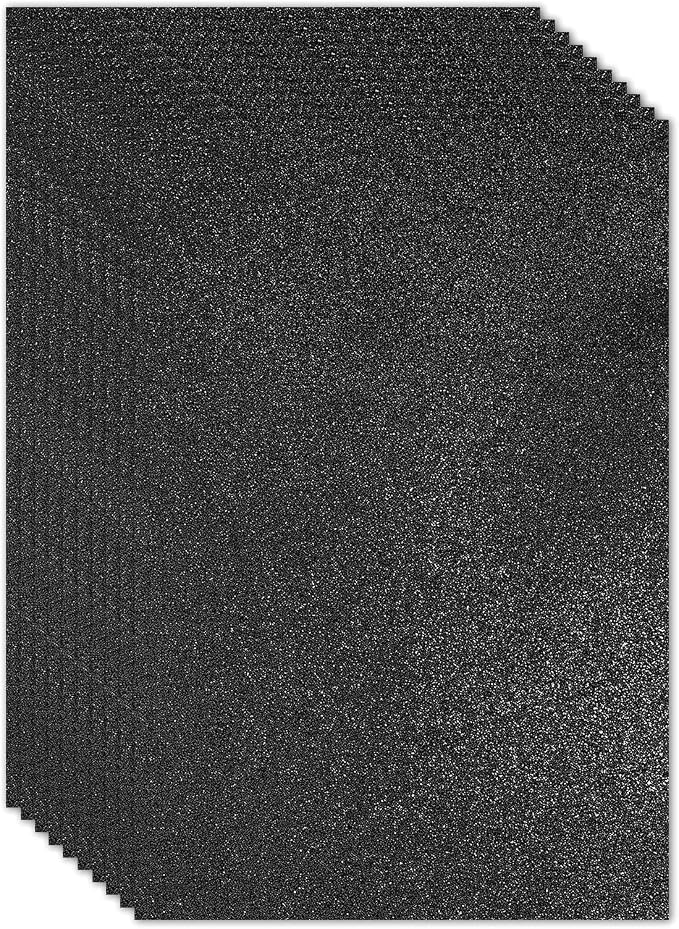 PATIKIL Black Shiny EVA Glitter Foam Sheet 16x12 Inch 2mm Thick by PATIKIL