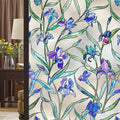 Windimiley Stained Glass Window Privacy Film: 3D Violet Floral Decorative by WindimileyDecor
