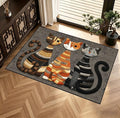 Cute Cat Faux Cashmere Non-Slip Rug 15.7x23.6 Inches, Washable Low Pile by KKYEJLQYI