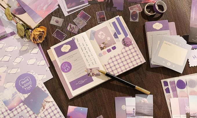 emmoolife 348 Pcs Scrapbooking Supplies Kit, Vintage Aesthetic Scrapbook Kit - Image 8