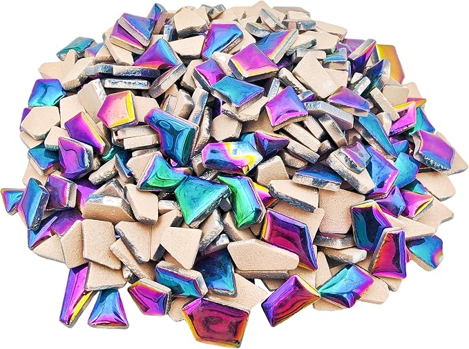 1.1lb Ceramic Mosaic Tiles, Mixed Colour Ceramic Mosaic Pieces - Image 3