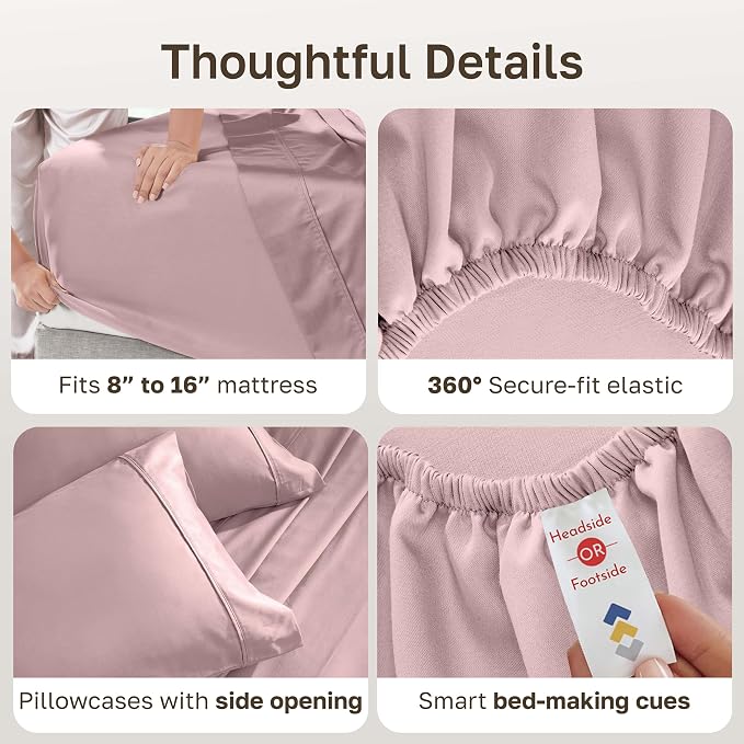 California Design Den Soft 100% Cotton Sheets Queen Size Set, 400 Thread Count - Image 5