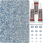 33000Pcs Baby Blue Rhinestones for Bedazzling, Mixed Sizes 2, 6mm Flatback Gems by Worthofbest