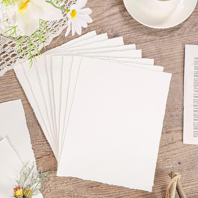 Prudiut 25 Sheets Cotton Watercolor Paper, 300 GSM, 6 x 8 inch, Texture Laid - Image 3