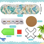 UPINS Ocean Diamond Art Painting Coaster Kit, Non Slip Coaster Art Supplies - Image 2