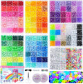 Gionlion 7 Boxes Pony Beads Bracelet Making Kit, 144 Colors 6x9mm Kandi Rave by Gionlion