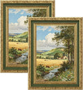eletecpro 5x7 Vintage Picture Frame, Glass Cover, Light Green, Horizontal or by eletecpro